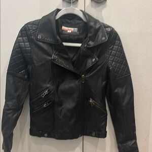 Girls Black Leather Jacket